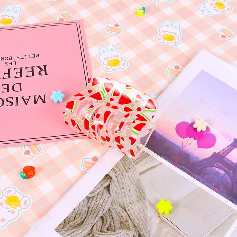 Newest selling Low Price Watermelon Pattern Cute Suitable For Little Girls Hair Claws Clips