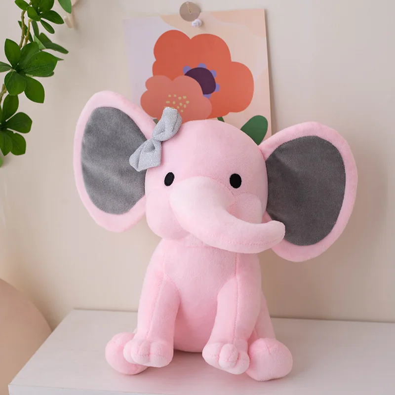 Cartoon Soft Baby Bedtime Sleeping Elephant Plush Toy With Big Ears Wholesale 25cm Kids Christmas Sleeping Elephant Plush Gifts