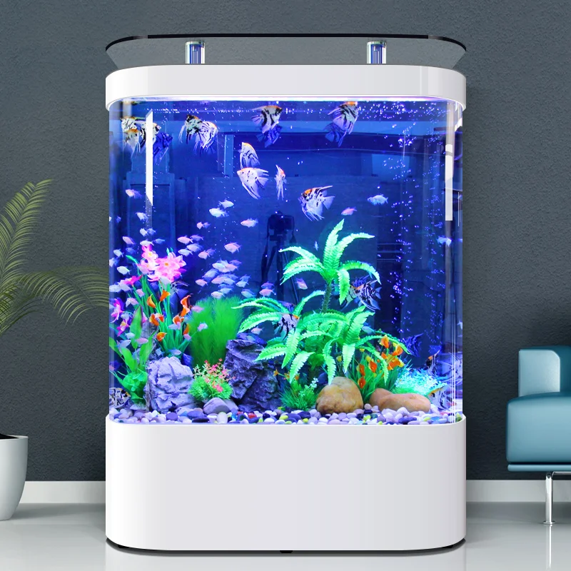 Top Filter Curved Corner Round Ultra White Fiberglass Fish Tank Of Aquaculture