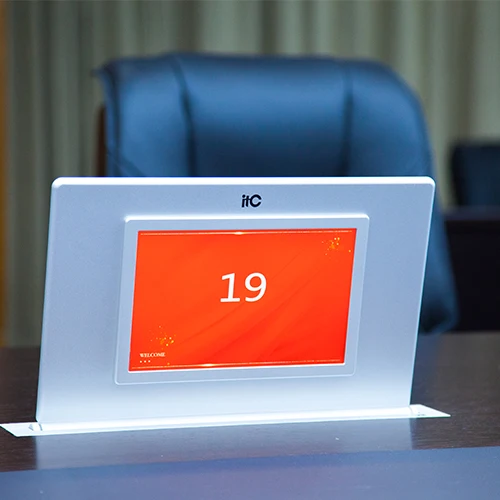 Slim Conference Room Office Table LCD Monitor Lift Microphone Display Conference Motorized Pop Up LCD Monitor Lift
