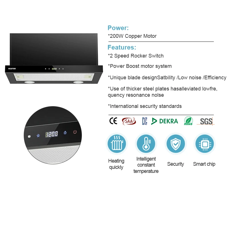 Standard competitive price industrial delicate appearance kitchen smoke extractor cooker hood