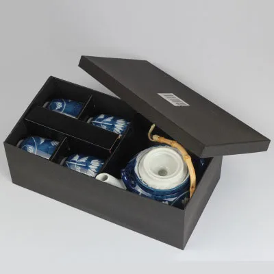 Micron burn one port four cups blue color set Western dining room home living room kettle water cup outdoor teapot