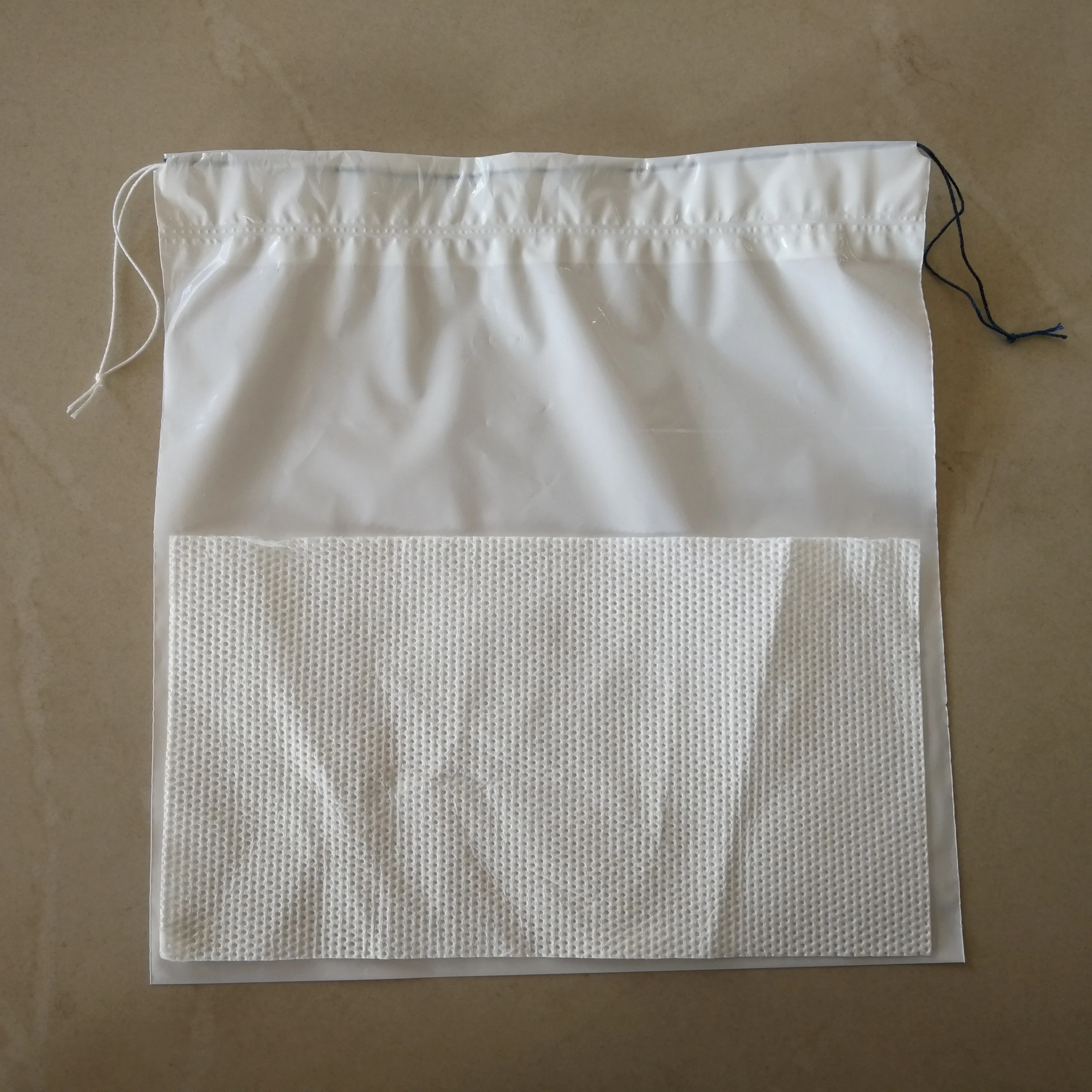 500ml ~1000ml white plastic drawstring vomit bag with SAP pads and absorbent tissue