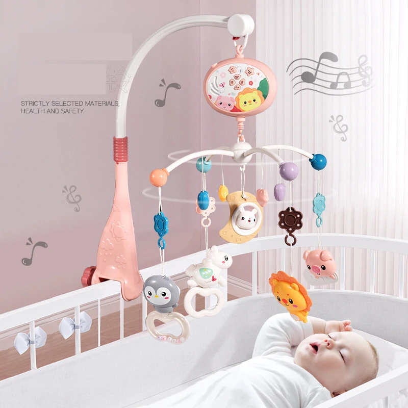 Custom Juguetes Bebes Baby Cot Toys Music Mobile Remote Control Musical Baby Crib Mobile For Kids With Frame