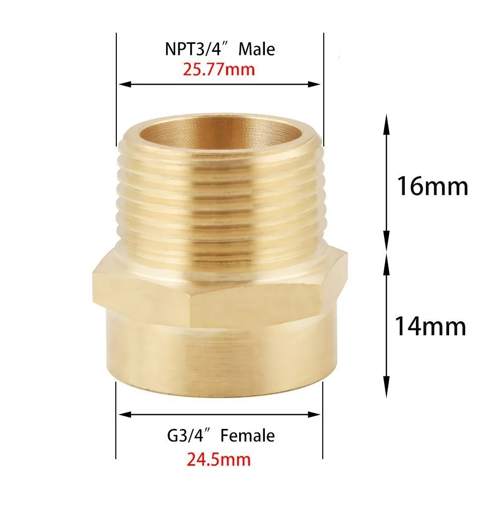 1/2 BSPP Female Thread to 1/2 NPT  Male Connector BSPP to NPT Adapter 1/2 Inch Brass Pipe Fittings Adapter