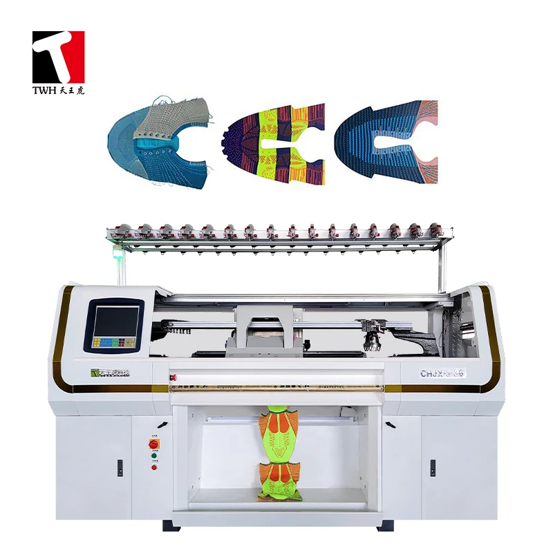 TWH 14 Gauge computerized three system sports shoe vamp knitting machine Joggers Shoe upper Flat Knitting Machine