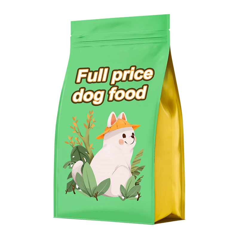 Customized pet dog food cat food composite with zipper eight-side seal food packaging bag