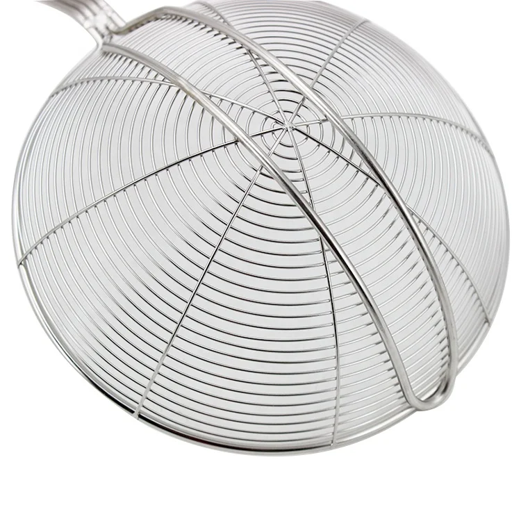 Eco Friendly Food Service Kitchen Accessories Frying Stainless Steel Skimmer Mesh Strainers Fine Filter Sifters Colanders