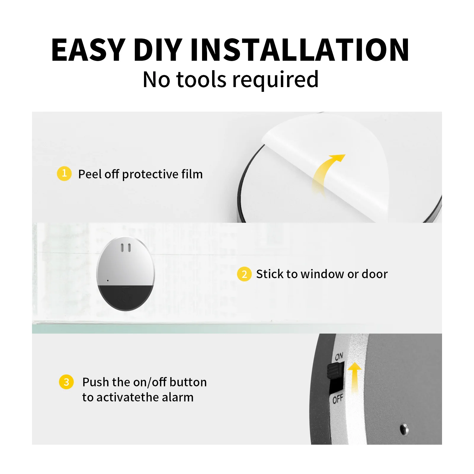 Newly wireless home security anti theft window door alarm ultra slim alarm vibration sensor detector for home office