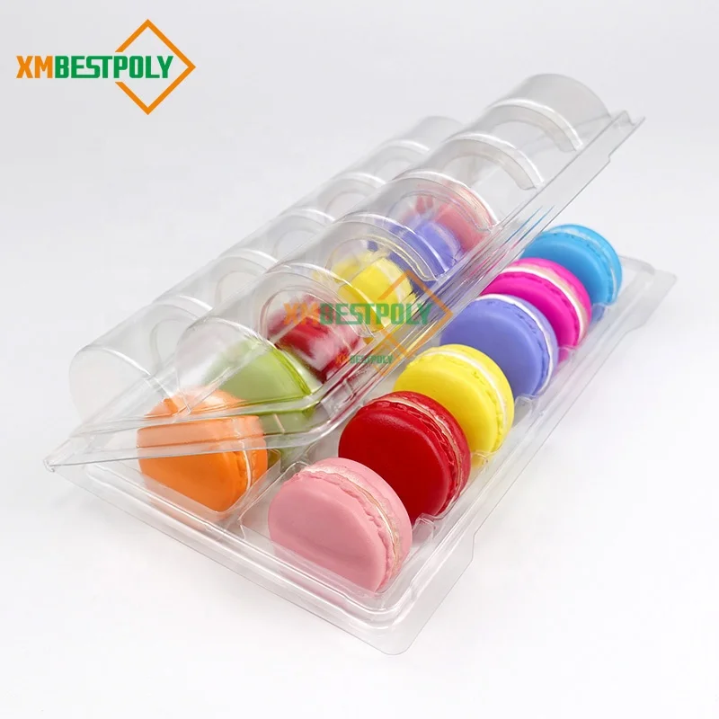 12 Packs Macaron Clear Plastic Blister Container Macaron Cookie Clamshell Display Tray