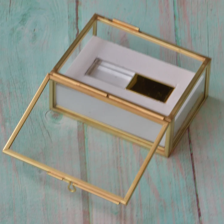 various colors micro glass box for usb flash drive with foam insert and lock photography personalized wedding gift OEM ODM