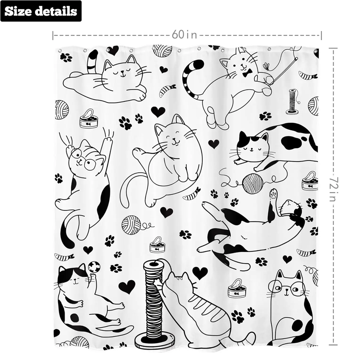 cat kids cute polyester printed bathroom waterproof home sense digital printed water proof shower curtains for bathroom