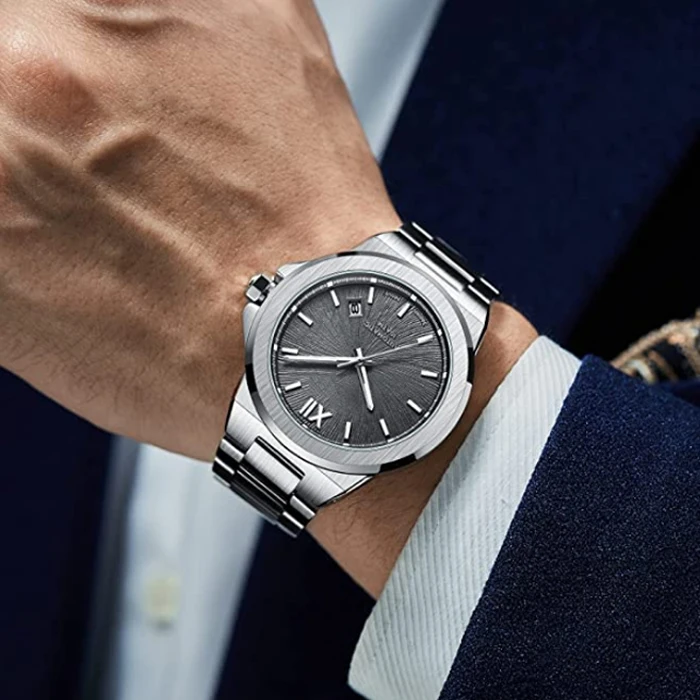 Custom Logo Luxury Brand 316l Stainless Steel Band Watch, Nh35a Mechanical Automatic Movement Men Luxury Wrist Watch