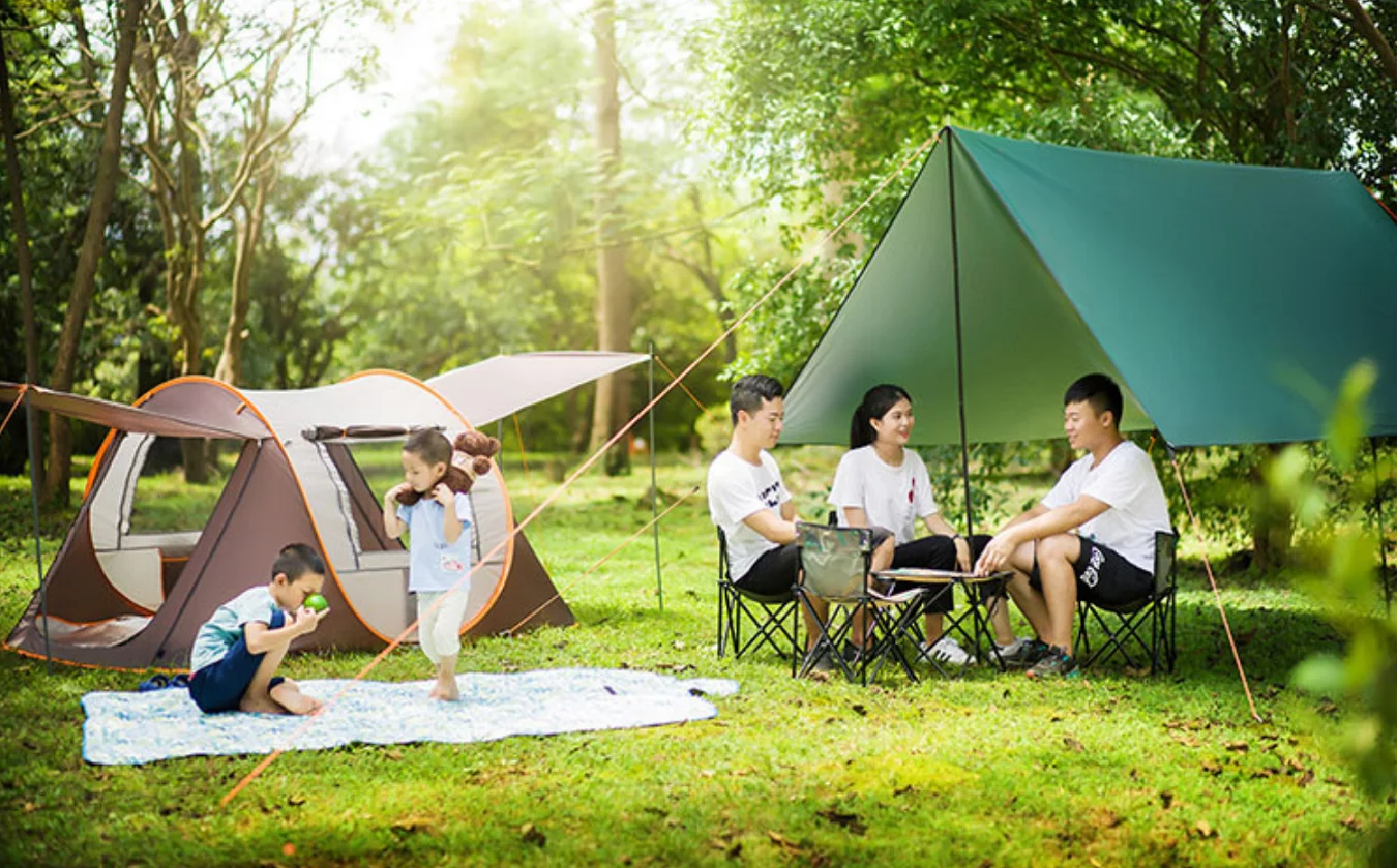 Large Waterproof Automatic Setup 2 Doors Instant Family Tents Boat Shape Camping Tent Easy Pop Up Tent