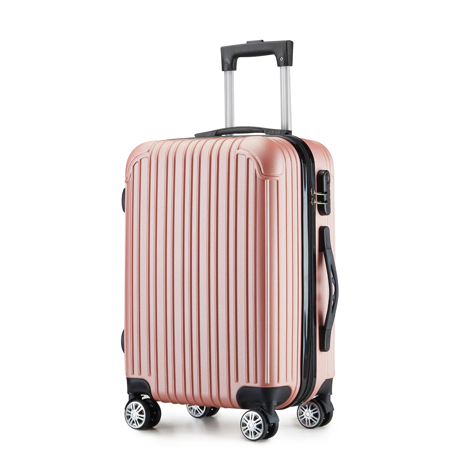 360 degree spinner caster mute wheel trolley luggage abs pc hard suitcase light weight cheap travel bag