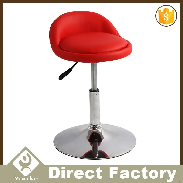Commercial Minimalist Round Seat Small Backrest Swivel Bar Stool for Club Salon
