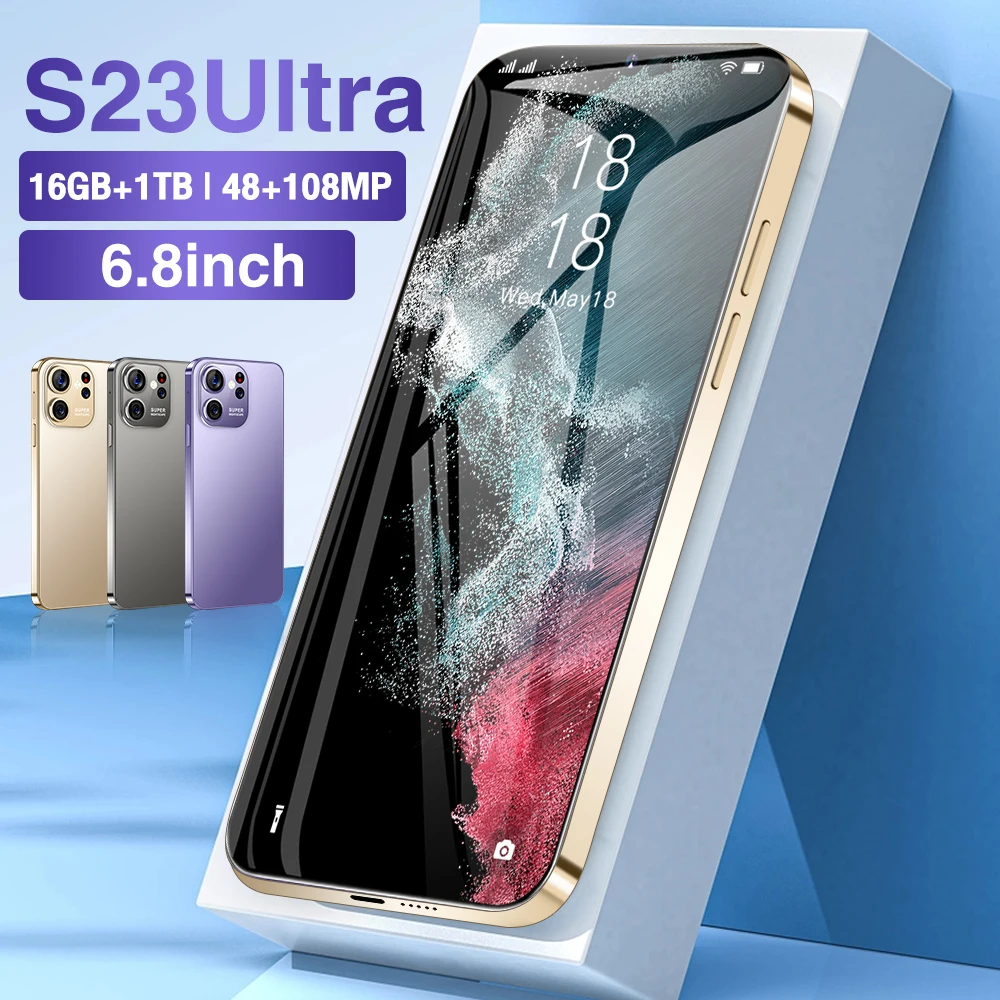 Tanga Hot Selling S23 Ultra Global Unlocked Cell Phone 7800mah Long Battery Life Mobile Phone 4G 5G Smart Phone Fast Ship