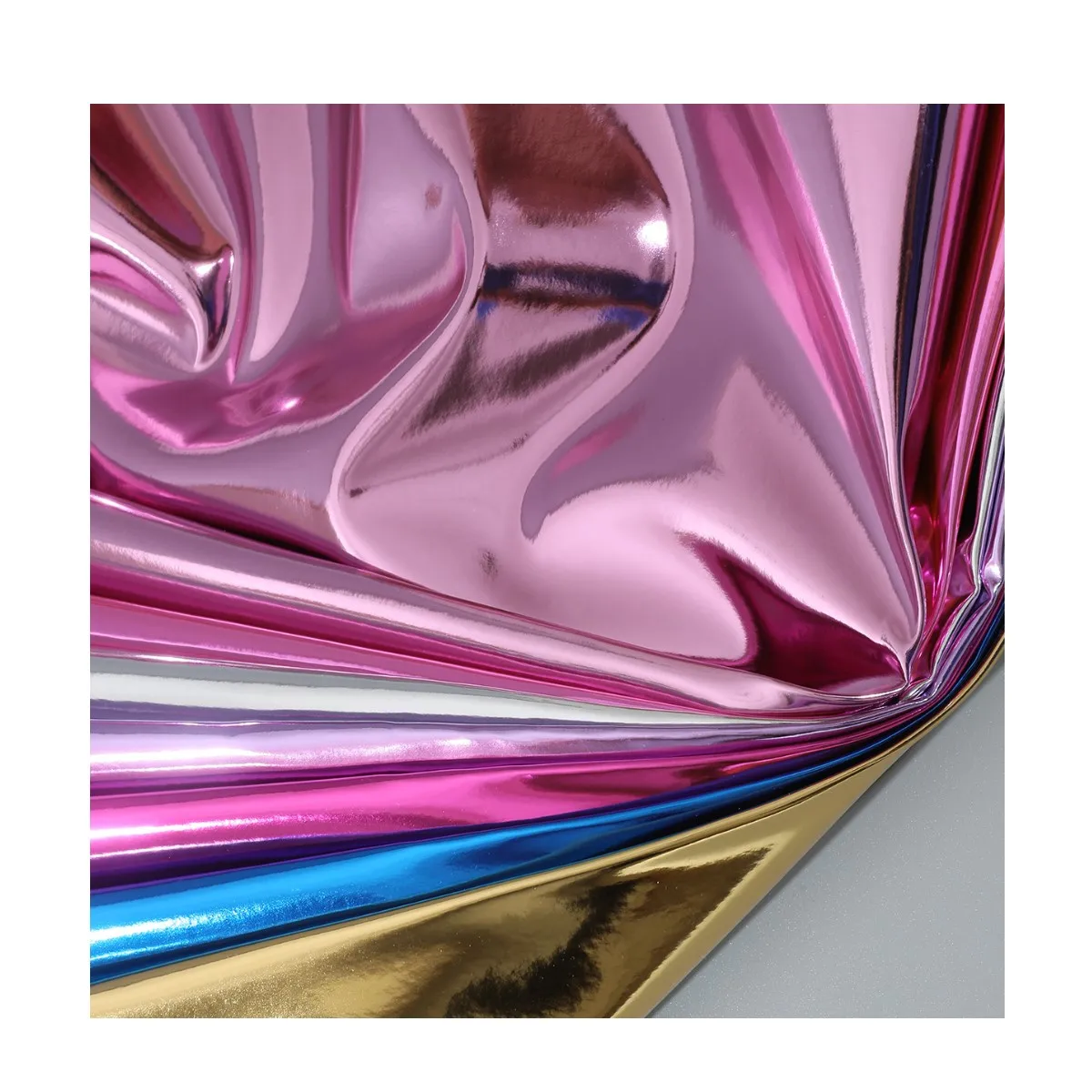 Liquid metal PU leather fabric 0.7mm thick durable vinyl bag fabric