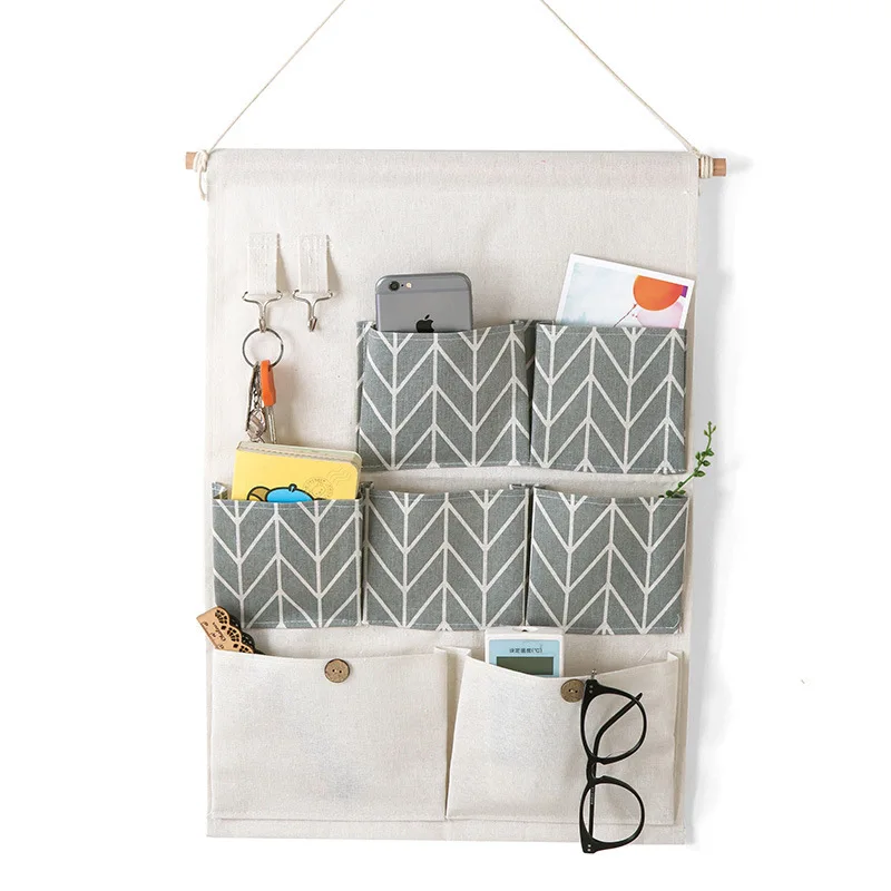 Wall Hanging Storage Bag Door Closet Organizer Multi Functional Hanging Wall Pocket Organizer with key hanger