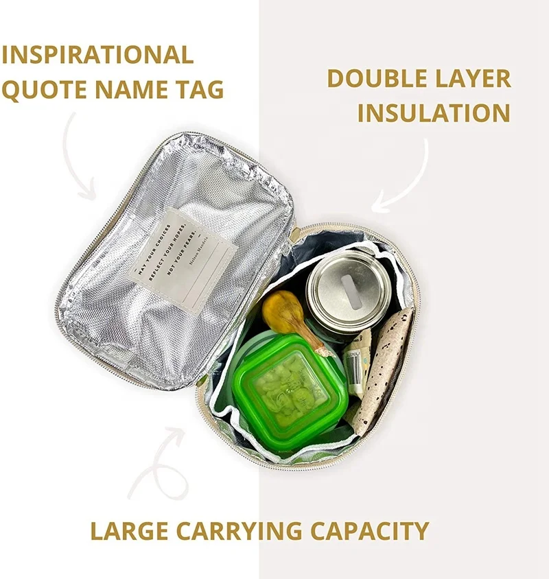 Heopono OEM Fitness Fashion Shoulder Cool Insulated Water Proof Bag Cotton Linen Custom Linen Fabric Food Carry Jute Cooler Bag