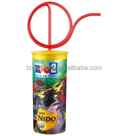 3D автоматические двери с одной стенкой PP пластиковый стаканчик с крышкой для кубиков льда и соломы