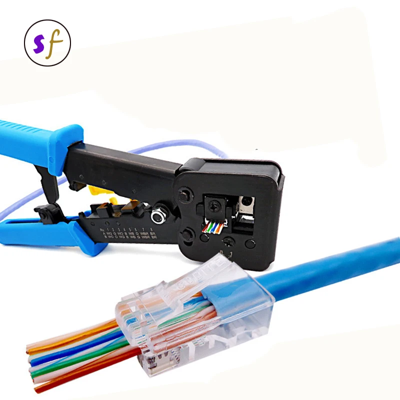 8P8C Cat5e Cat6 UTP rj45 pass through connector