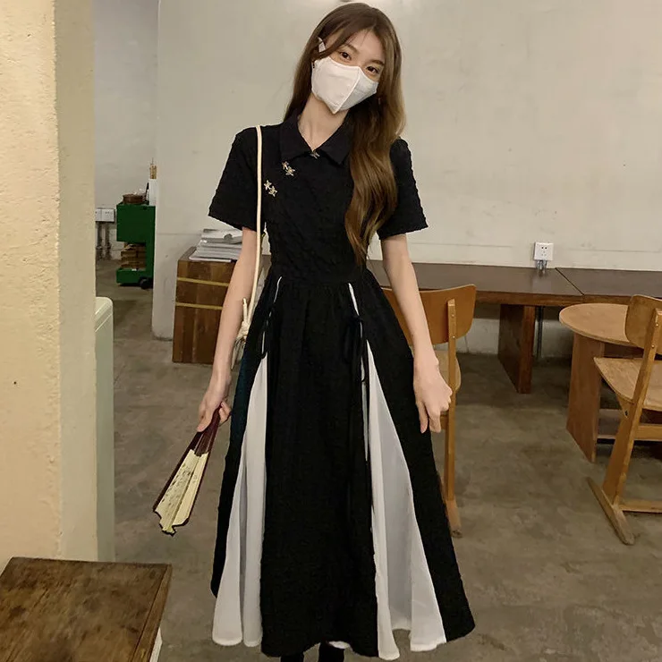 Женское шифоновое платье в стиле ретро