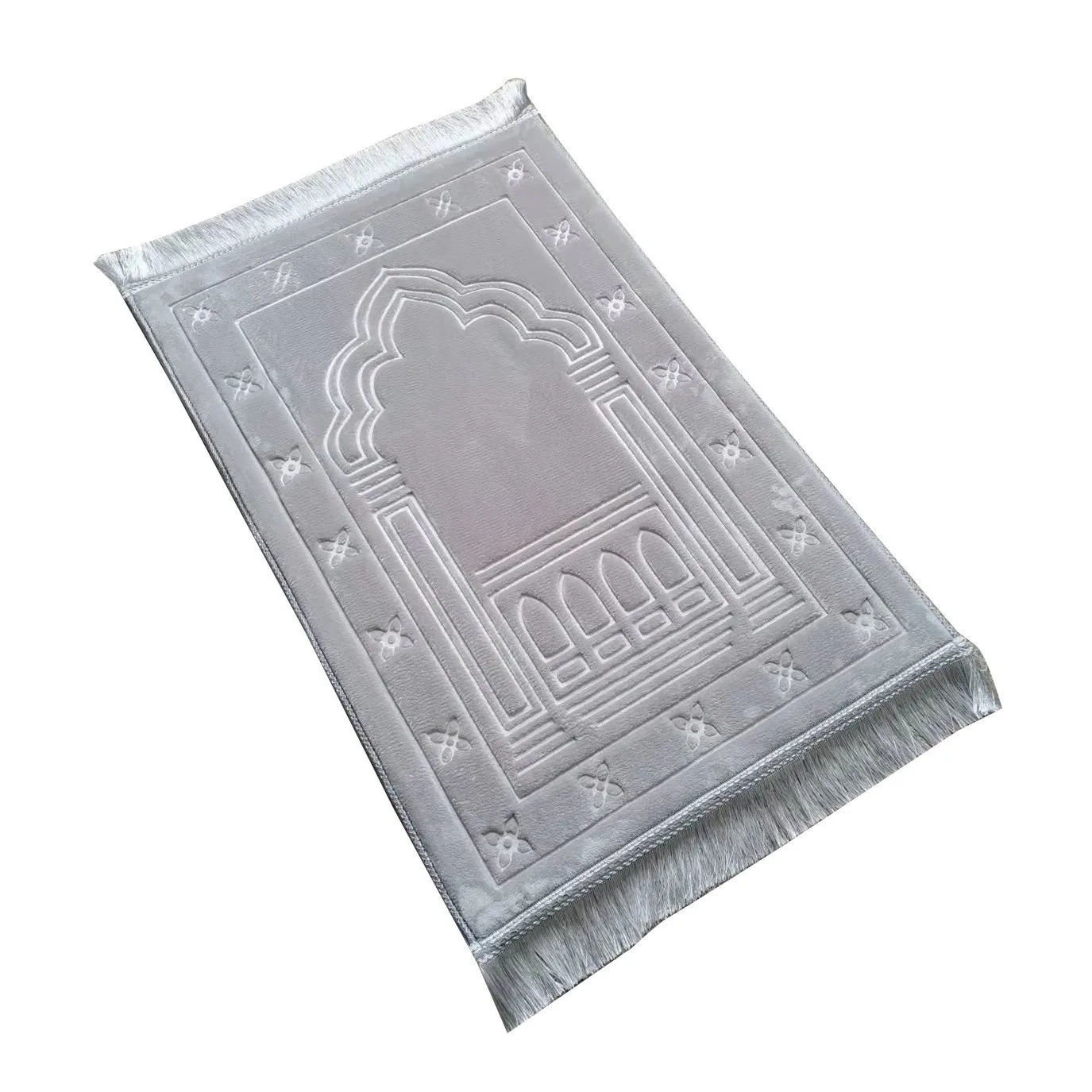 Manufacturer Wholesale Carpet Rashel Pilgrimage Soft Thickened Solid Color Embossed Prayer Mat Soft Anime Bamboo Throws