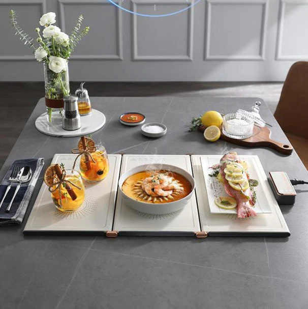 Folding hotplate Food Warming Plate Food Warming Tray Temperature Adjustable Foldable Hot Plates Induction cooker function