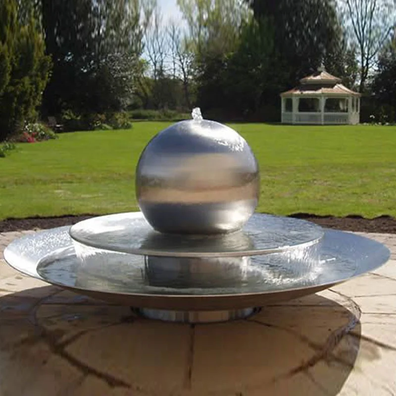 Outdoor Garden Metal Steel Water Fountains Stainless Steel Water Feature Ball Sculpture Fountains
