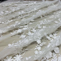 3D Flower Embroidery Lace Fabric Wedding Dress Cheongsam Lace Fabric For Women