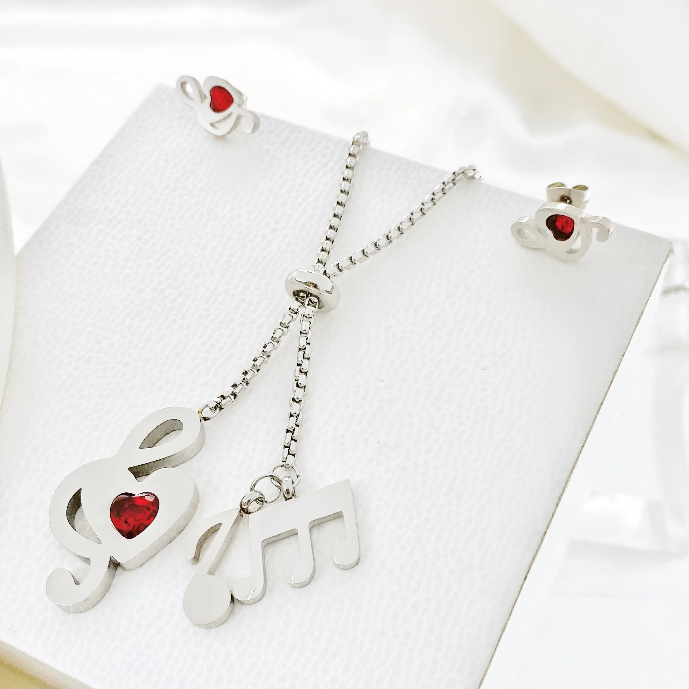 Music Note Treble Musical Symbol Clef Gift Necklace Gold Color Stainless Steel Snake Chain Pendant For Woman Man Jewelry