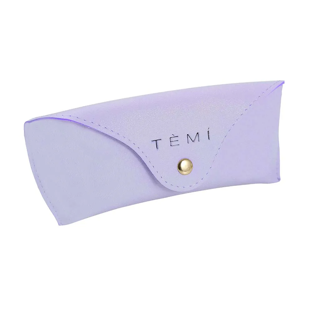 Purple Yellow Custom Logo Optical Glasses Case Suede PU Leather Sunglass Case with Cloth Pouch and Carry Paper Bag