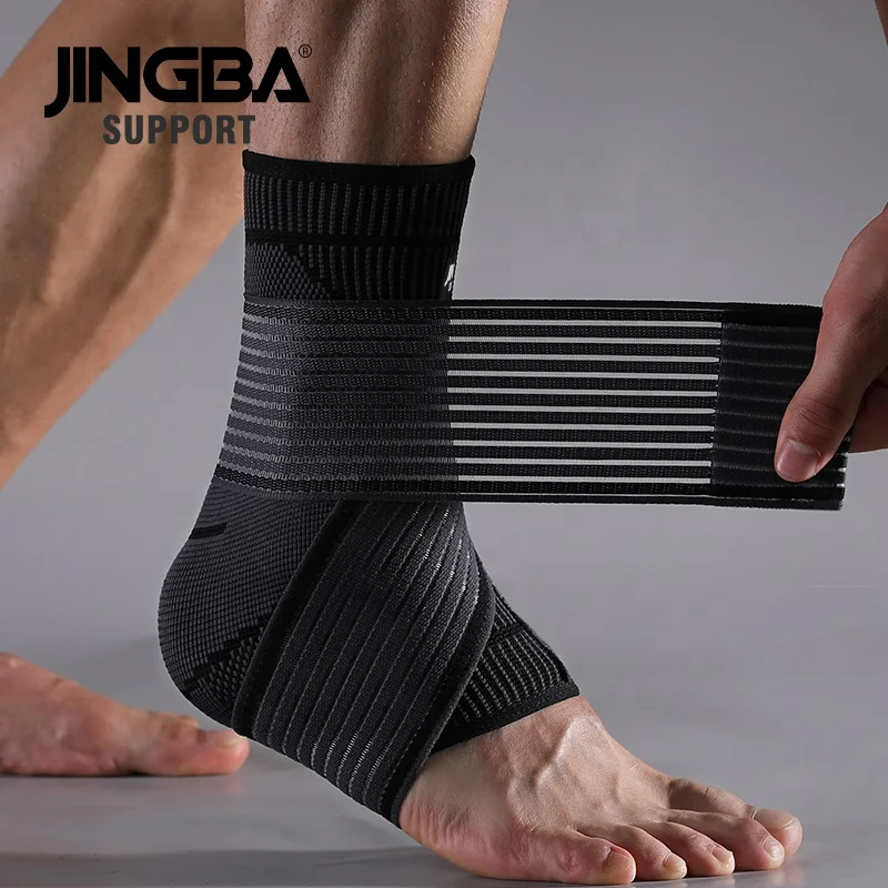 JINGBA Customized Logo Adjustable Unisex Ankle Sleeve Protector Brace Ankle Strap Support For Workout Daily Wear Football