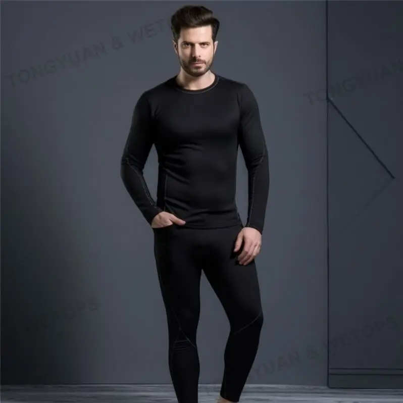 Оптовая продажа термобелье с подогревом костюм для мужчин ультратонкая Пижама большого размера