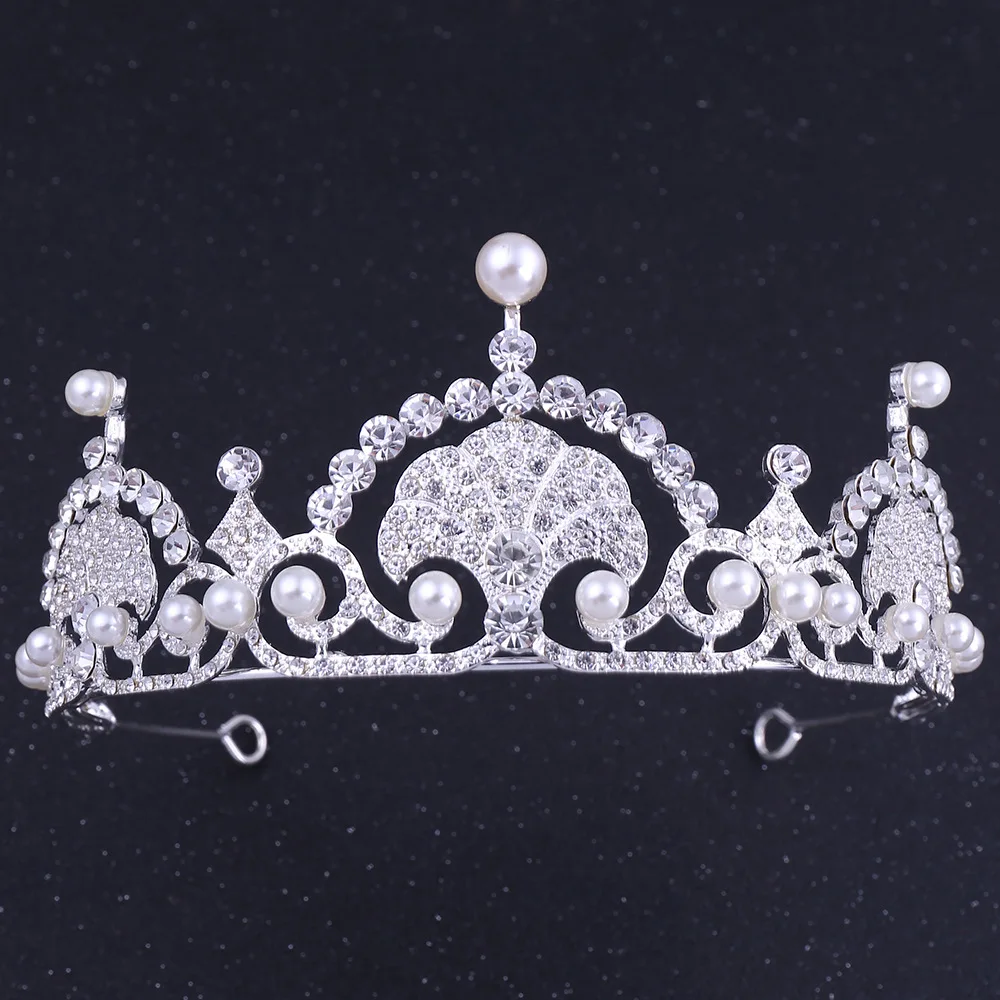 
Wholesale and retail Korean bride pearl water diamond set studio with makeup wedding accessories headband crown 