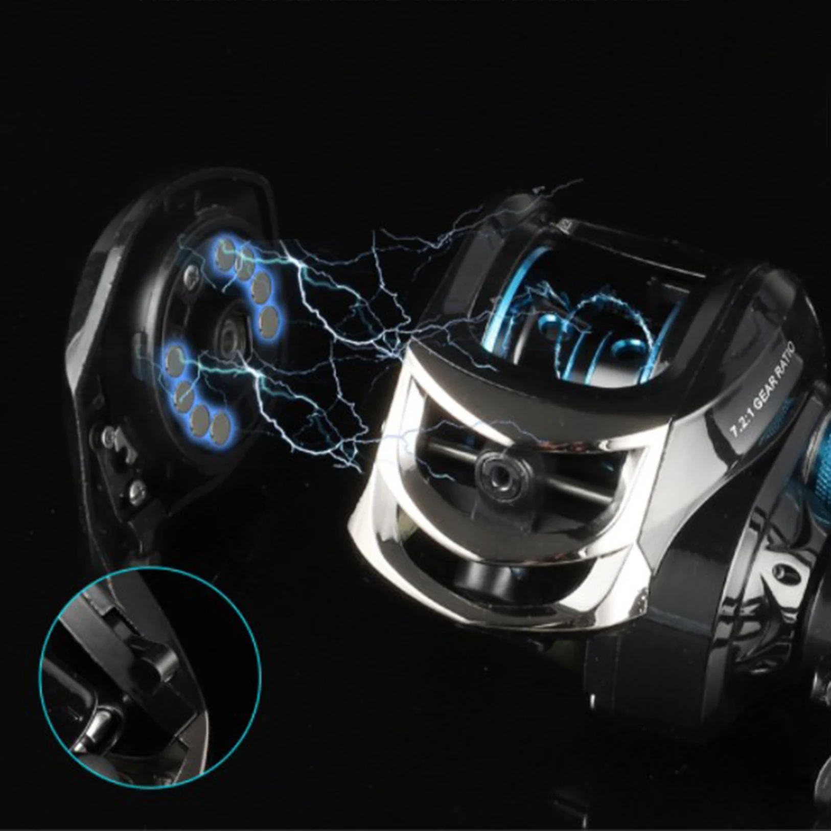 High-speed drip wheel fishing reel with magnetic brake system baitcasting reel