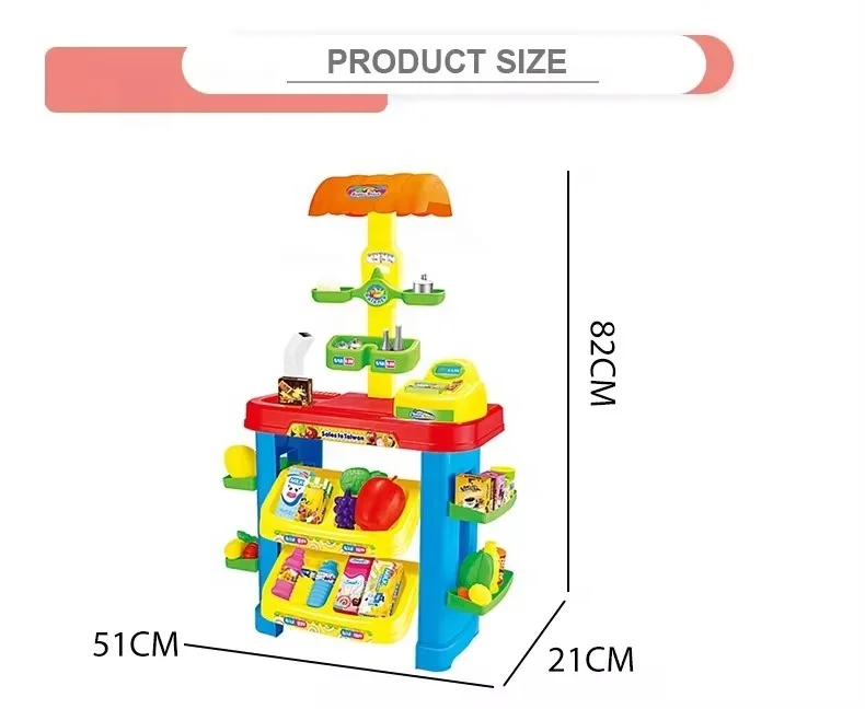 Simulation pretend play game supermarket cash register toy for kids