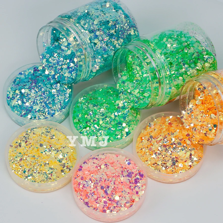 Wholesale Big Size 18Mm 3Mm Sequin Glitter Bulk Mix Shaped Chunky Glitter Powder For Craft And Wall Paint
