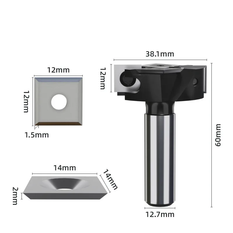 CNC Spoilboard Surfacing Router Bit Slab Flattening Insert Carbide Wood Planer Router Bits Planing Bit for Woodworking