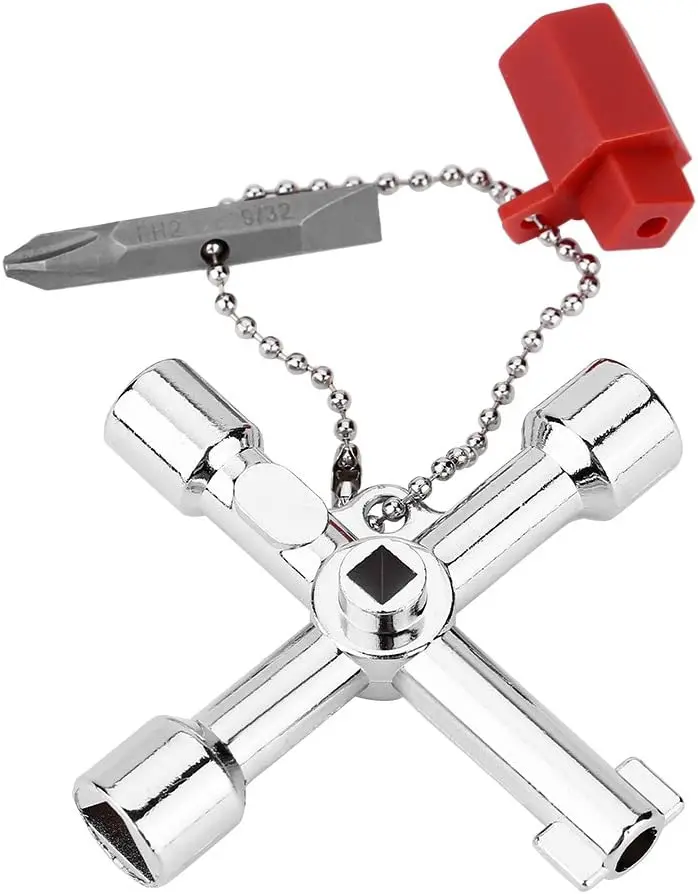 4-Way Multi-Functional Utilities Key Electric Water Gas Meter Box Cupboard Opening Key Cross Key