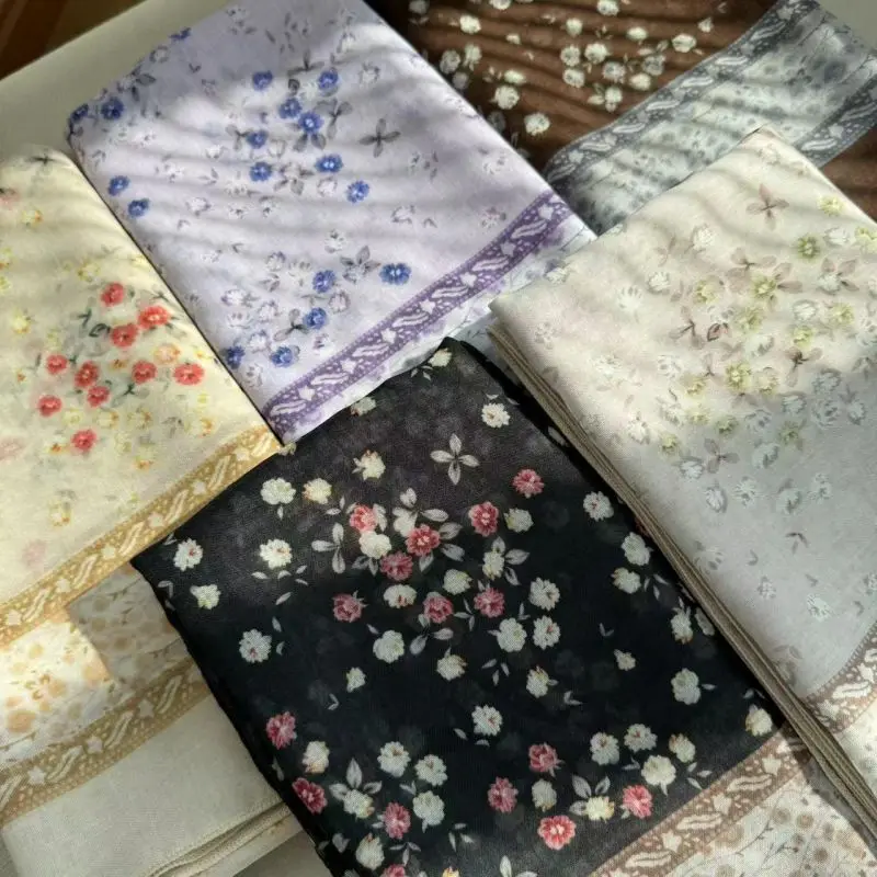 wholesalers shipped More than 100 colors Printed Malaysia square scarf voile ventilate 110*110cm Islamic Muslim Hijab