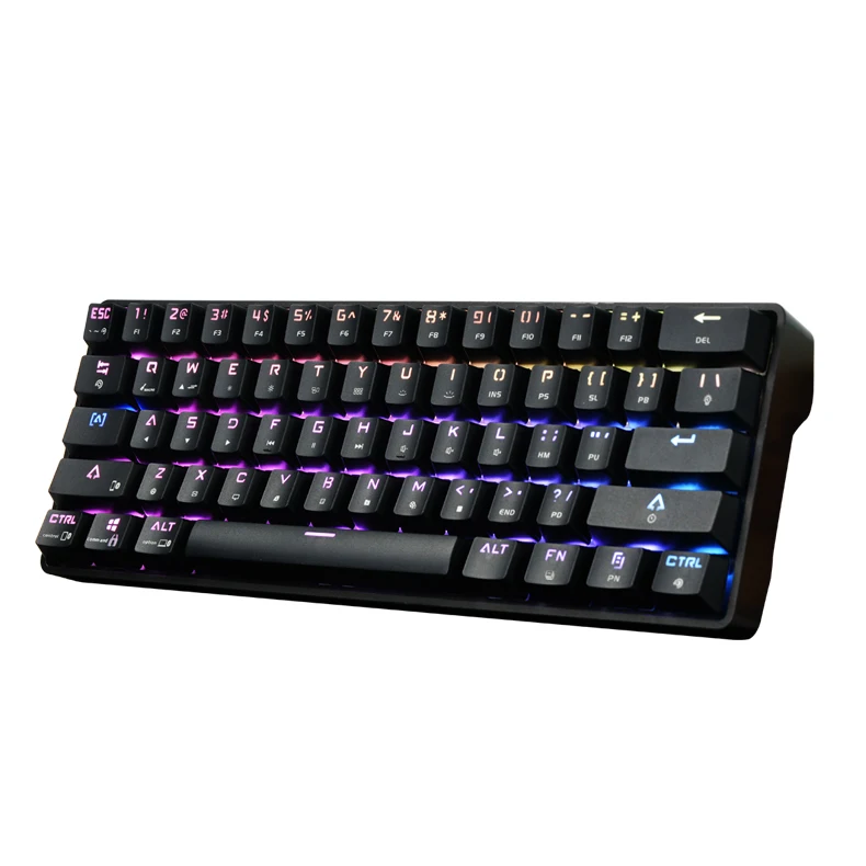 Factory supply  Cherry Outemu Gateron 61 Keys Led Backlit Wireless Mechanical Gaming Keyboard
