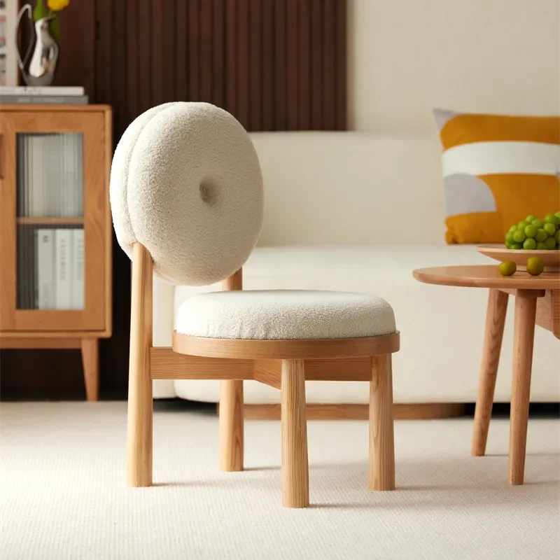 Atunus hot selling donut shaped rubber wood frame sofa cushion dining chairs accent chair boucle chair for dining room