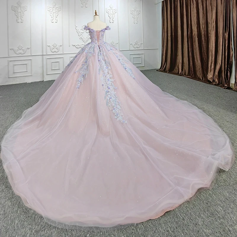 SUNNY Quinceanera Dresses Ball Gown Flower Vestidos De Evening Party Dress