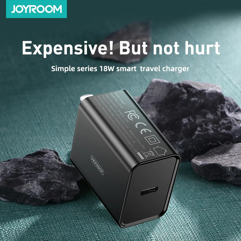 Адаптер питания Joyroom для путешествий интеллектуальная вилка США ЕС Великобритании мобильный портативный аккумулятор типа c usb настенное быстрое зарядное устройство 18 Вт