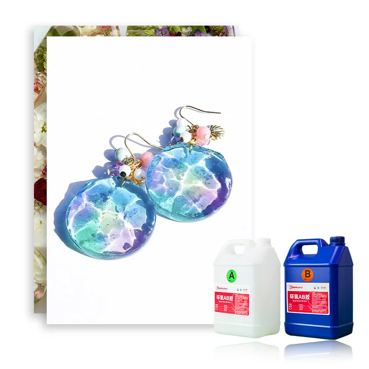 Crystal Texture Clear Bubble-free Resin Earrings Non-toxic Anti-yellowing Epoxy Resin for DIY Jewelry & Crafts