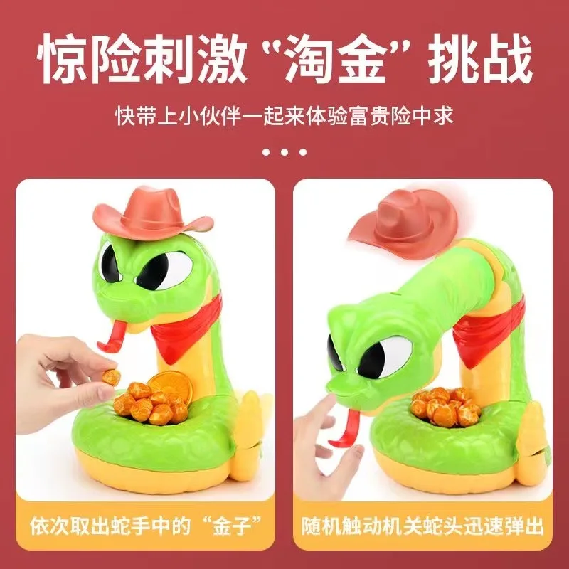 Fidget Toys Electric rattlesnake toy desktop parent-child interactive fun decompression biting hand snake trick toy