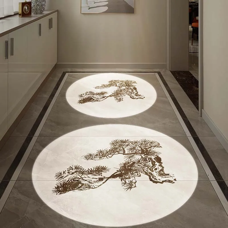 Downlight ceiling spotlight hotel corridor light channel background art light creative pine tree shadow projection