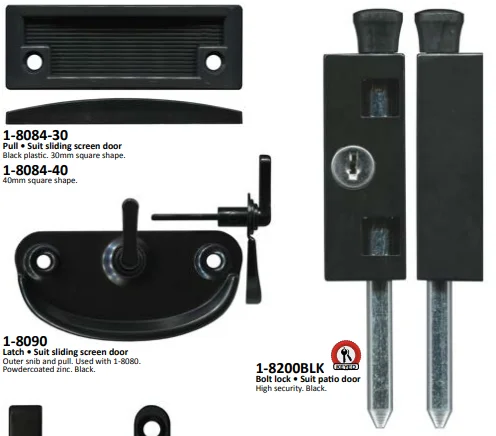Locks, Latches & Pulls Back plate Suit sliding screen door Bolt lock Suit patio door Window lock Suit sliding window